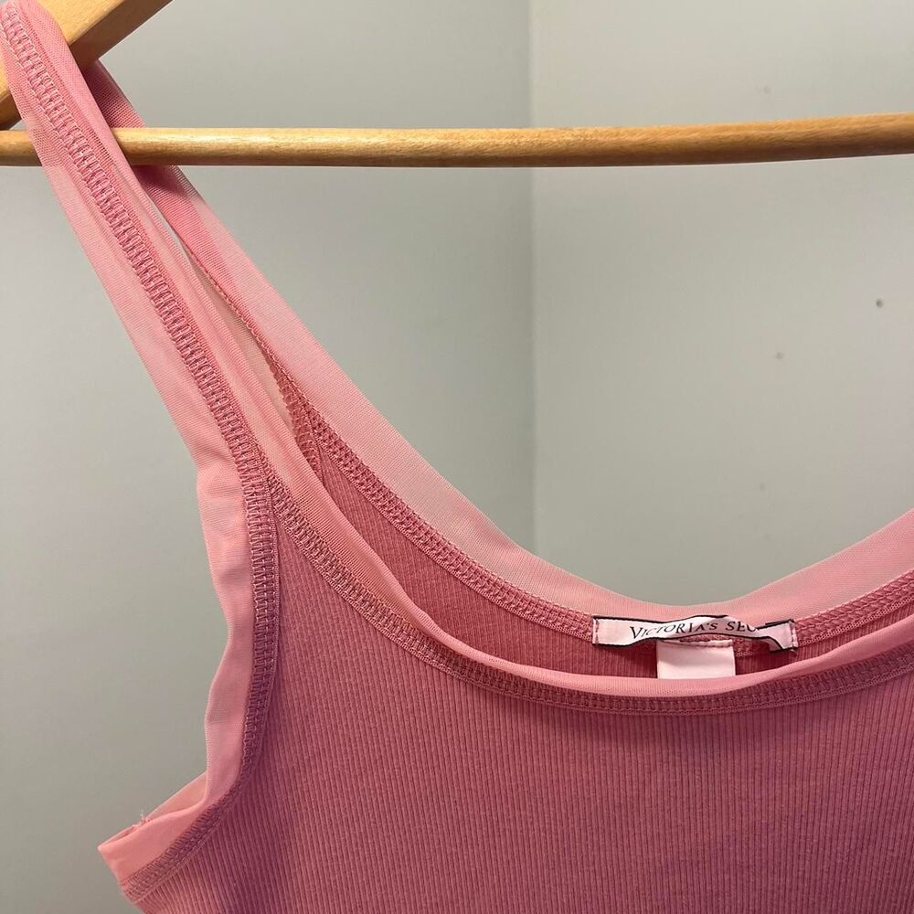 Victoria’s Secret Women’s Tank Top – Size M, Mesh Ruffle Detail